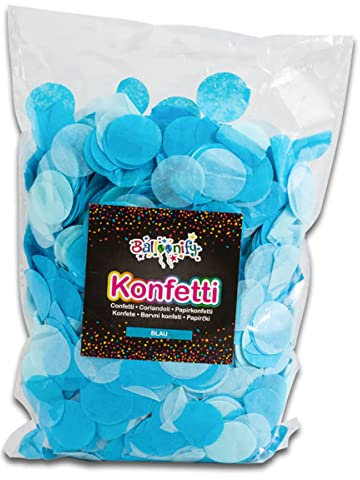 12.000 Teile Konfetti * BLAU * als Tischdeko bei Party und Geburt | aus Papier, Ø 2,5cm | Babyblau Gender Deko Junge Mottoparty Tischdekoration Dekoration Babyparty