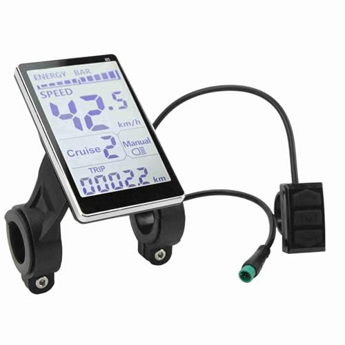 Yosoo Health Gear Écran LCD de Vélo électrique, 5 Broches 24V 36V 48V 60V Panneau de Commande D'affichage LCD de Vélo électrique étanche Universel pour Vélos électriques 31,8 22,2 Mm