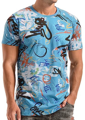 RONOMO Herren T-Shirt 95% Baumwolle 5% Spandex, Mikroelastik, Hautfreundlich