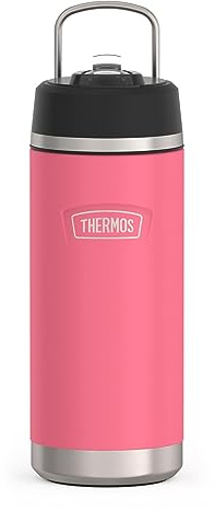 THERMOS ICON SERIES, Insulated Water Bottle with Straw Lid - 18 Ounce, Hot Pink - Stainless Steel Vacuum Insulated Water Bottle with Straw Lid