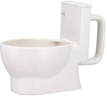 BESTonZON Novelty Toilet Bowl Ceramic Coffee Cup Funny Toilet Shaped Mug for Coffee Tea and Whisky Creative Home Accessory for Gatherings