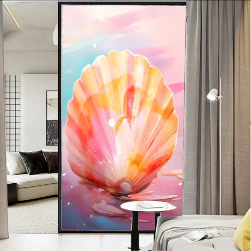 Bunte Sichtschutzfolie für Fenster, Traumhaft schöne Streifen, Ozean, Buntglas-Fensterabdeckungen, statisch haftende Fensterfolie für Zuhause, Büro, Geschäfte, 45 x 60 cm