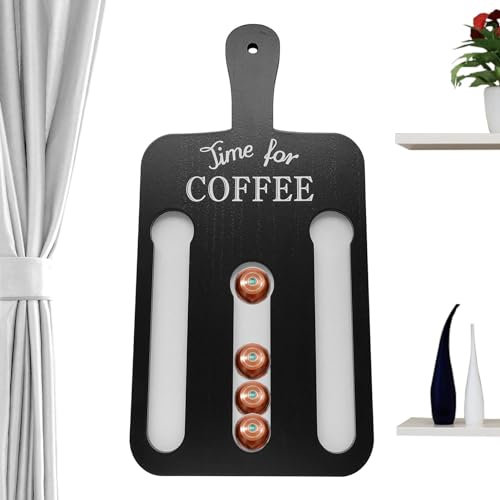 Rurunklee Soporte para cápsulas de café, soporte de pared vintage para 14 cápsulas de café, organizador de estación de café para amantes del café, despensa, hotel, apartamento, tienda, hogar