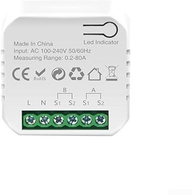Compteur d'électricité bidirectionnel intelligent, compteur d'énergie intelligent WiFi avec pince, surveillance de l'alimentation, prend en charge 2,4 GHz, 240 V 80 A (compteur d'électricité 1 voie +