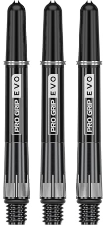 Target Darts Raymond Van Barneveld Pro Grip EVO Chrono Titanium Shafts, 3er-Set | Professionelles Dart-Zubehör, Dart-Schaft-Sets, 3er-Pack - Längen Kurz/Intermediate/Medium