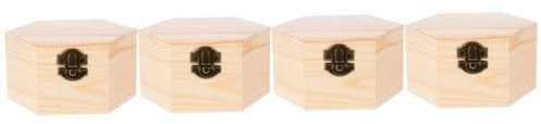 TOPBATHY Holzbox Sechseckig 4er-box Schmuckkästchen Für Schmuck Aus Holz Schmucksache Vintage-schmucketui Schmuck-organizer Schmuckhalter Aus Holz Für Armbänder Hölzern Basteln Kommode