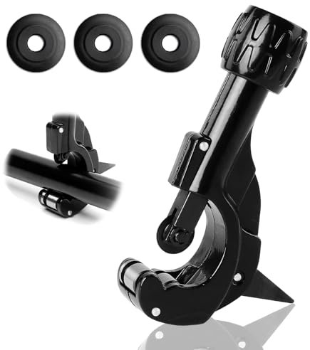 Rohrabschneider Ø3-35 mm, Pipe Cutter mit Entgratung und 3 Ersatz-Schneidrädern, Kupfer und Aluminium Ersatz Schneidrad, Geeignet für Sanitär, Bau und Heimwerkerprojekte