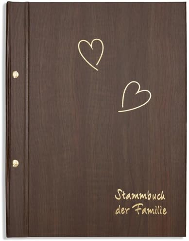 A4 Stammbuch Standesamt Lesk Holz Braun Familienstammbuch Hochzeit incl. 11 Stammbuchhüllen