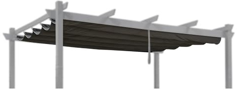 PURPLE LEAF Pergola Ersatzdach für 3 x 4 m Pavillon, Wasserabweisend, Grau | 180g/m² Garngefärbter Stoff, Wasserabweisend, UV-Schutz Farbecht Polyester, Einfache Montage, Gartenpavillon Ersatzbezug