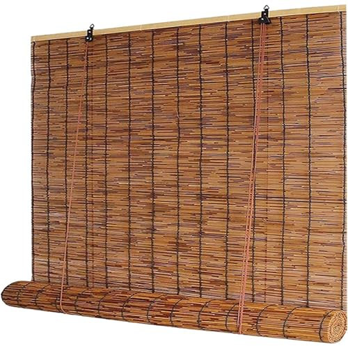 Cortinas Bambu Exterior Persianas De Caña Enrollables Natural Anti-UV Fácil De Instalar Persianas Romanas para Jardín Porche 50 65 80 90 100 115 130 145 160 180cm