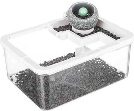 Small Fish Tank, Desktop Landscape Aquarium with USB Pump and Light for Turtles, Shrimp, Jellyfish, Bedroom, Bookshelf, Offices, Aquaponics, Reef Display 11.42x8.66x4.72 Inch