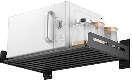 Générique Support de Four à Micro-Ondes, Support de Cuisine, Support de Four à Micro-Ondes Mural Multifonction en Acier Inoxydable de Cuisine, Organisateur de Rangement pour étagère de Compt