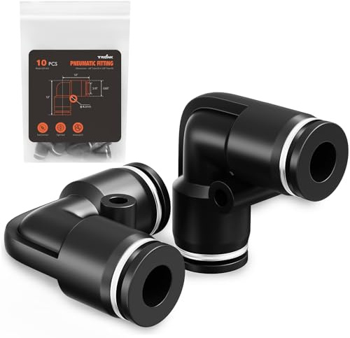 TRILINK Racores Neumáticos 3/8 OD – Conectores Codos Push-to-Connect, Racores Rápidos Aire Comprimido para Compresor, Herramientas y Tuberías (10 Uds.)