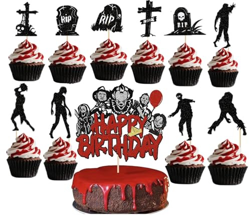 11 Pièces Cupcake Topper Halloween,Décoration Halloween Cupcake Topper - Kit Gâteau pour Carnaval, Anniversaire et Fête, pour Cupcakes Fête d'Halloween ﻿