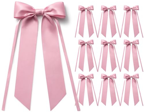 MORSUNBELA Schleifen Deko Geschenkschleife Groß für Hochzeit Altrosa | 10 große Geschenkschleifen, elegante Deko für Hochzeit,Kommunion,Geburtstag,Weihnachten,Girlanden und Geschenkverpackungen