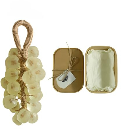 Sapone fatto a mano all'uva in cristallo su una corda, barra da bagno a forma di uva fatta a mano, fragranza di lunga durata per il corpo e il lavaggio delle mani, per uso quotidiano, decorazione per