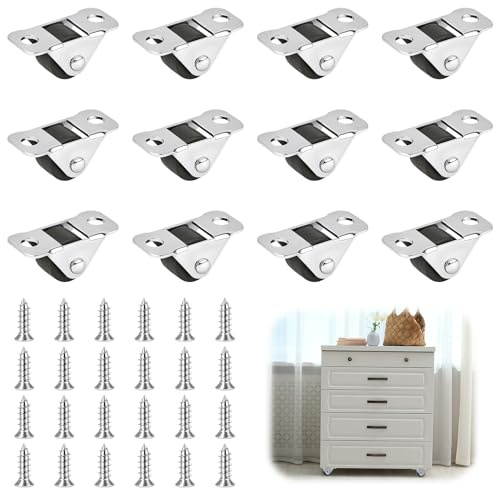 12 Stück Möbelrollen Klein,Kleine Rollen für Möbel Mini,1,2 cm Laufrollen,Lenkrollen Klein,Möbelrollen Flach,Möbelrolle,Küchengeräte Tischrollen,zum Kleingeräte,Furniture,Werkzeugkisten,DIY Projekte