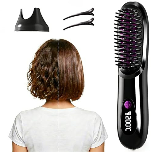 Drefryna Stylingbürste für kurze Haare - Bob mit Volumen & Kompakte Rundbürste für Pixie, kabellos & schonend in 2 Min. gestylt