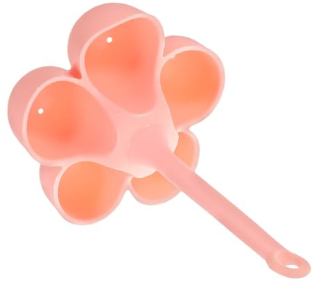 FOMIYES Cuociuova in Silicone Rosa 5 Fori, Manico Portatile e Contenitore Indipendente per Cottura a Vapore, Bollitura e Uova in Camicia, Adatto per Alimenti e Uso Domestico