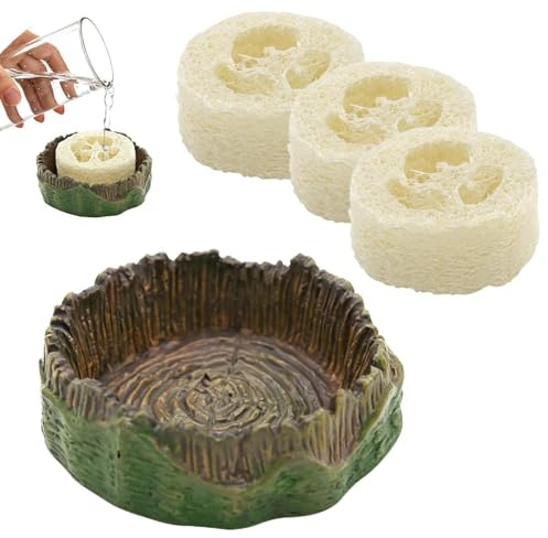 Alimentador De Cucarachas Bebedero Y Para Reptiles Con Natural | Bebedero de agua para terrario para Isópodos, Arañas, Geckos, Colémbolos y Cucarachas en Terrario