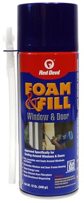 Red Devil 0914 Spray Foam & Fill Window & Door Polyurethane Expanding Insulation Sealant, 12 oz, Off White, Pack of 1