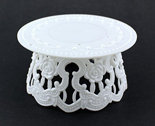 4.5 Inch White Plastic Ornament Base For Cake Topper Base & Favors 12 Pieces