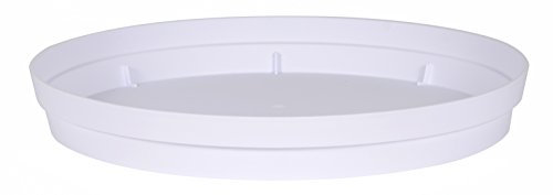 EDA - Soucoupe Ronde TOSCANE Ø 18,5 cm - pour Pot de Fleurs Ø 25 cm - Blanc