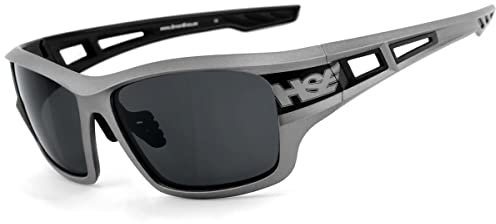 HSE SportEyes® | beschlagfrei, winddicht, HLT® Kunststoff-Sicherheitsglas nach DIN EN 166 | Sportbrille, Radbrille, Sonnenbrille | Brille: 2095 (smoke - Grau)