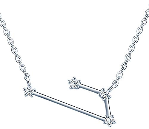 MicVivien 925 sterling silver stjärntecken halsband för kvinnor flickor 12 konstellation hängsmycke halsband zirkonia stjärna halsband astrologi horoskop smycken stjärn kedja 18 tum e silver, colore: silver, cod. MV160-1
