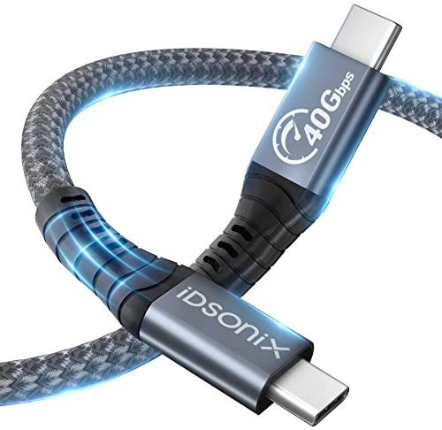 Cable Thunderbolt 4, cable USB4 compatible con transferencia de datos de 40 Gbps, pantallas individuales de 8 K o 4 K, cable tipo C con carga de 100 W, compatible con cable Thunderbolt 3, MacBooks