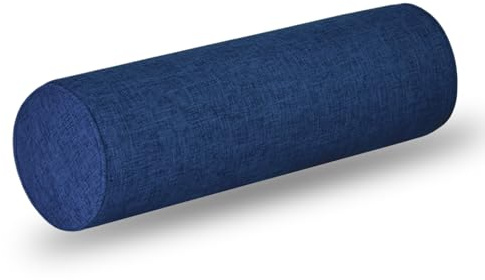 Tinbolunce Neck Roll Pillowcases with Zipper - Full Moon Bolster/Round Cylinder Pillow Case Cover for Bedroom, Living Room, Sofa - Solid Color Cervical Throw Pillow Covers