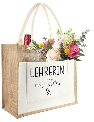 Jutetasche Damen Geschenke, Jute Shopper Bag als Geburtstagsgeschenke | Jute Einkaufstasche personalisiert Geschenk für Frauen zum Geburtstag, Abschied, Ruhestand, Muttertag, Weihnachten