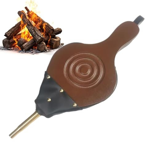 Genérico Fuelles para chimeneas, Fuelles para fogatas | Fuelle para estufa de leña con correa,Soplador de aire portátil para barbacoa, fuelle portátil para chimenea para, senderismo, picnic