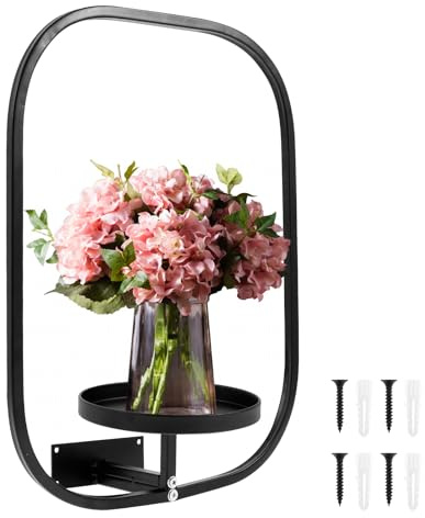 QINGLANG Floating Shelves for Wall Metal Frame Wall Plant Stand 3D Picture Frame Planter Holder Sturdy Window Herb Shelf Rack Kit Space Saving for Indoor Plants Living Room Bedroom Home Office Decor