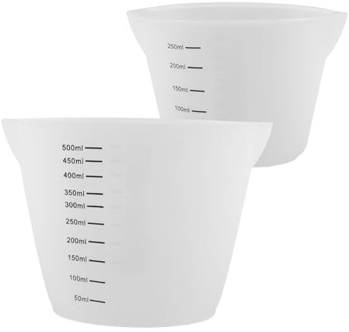 BESTYASH 2pezzi Misurini Graduati Silicone Tazze Per Misurazione Liquidi e Utensili Facili e Utilizzare