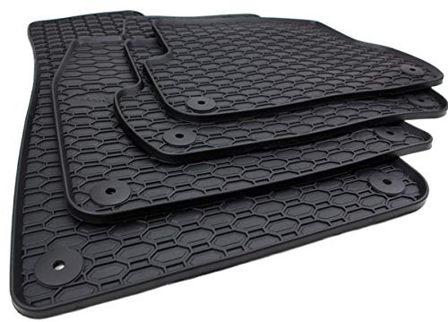 Gummimatten Kompatibel mit A4 8E B6 B7 Avant Limo Exeo/ST Allwettermatten | Fußmatten NEU Premium Qualität 100% passgenau Automatten Waben Design Schmutz Schnee & Feuchtigkeit rutschfest 4-tlg. Schwarz