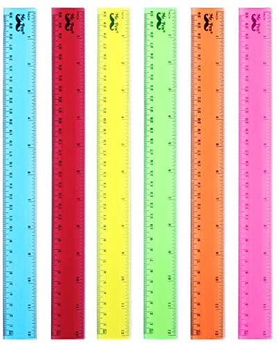 Mr. Pen- Plastic Rulers, 12 Inch, 6 Pack, Assorted Colors
