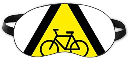 Warning Symbol Yellow Black Bicycle Triangle Sleep Eye Shield Soft Night Blindfold Shade Cover