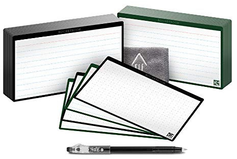 Rocketbook Cloud Cards – umweltfreundliche, wiederverwendbare Karteikarten mit 1 Pilot Frixion ColorStick Stift und 1 Mikrofasertuch im Lieferumfang enthalten – Einzelset mit 80 Stück (7,6 x 12,7 cm)