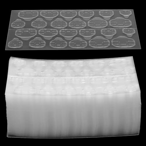 qxayxa 56 Sheets/1344 Pcs False Nail Stickers, Double-Side False Nail Glue Stickers, Transparent False Nail Sticky Tabs, Waterproof Adhesive False Nail Glue Stickers for Press on Nail Art Decoration