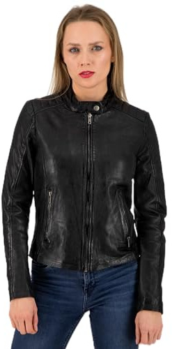 URBAN 5884 Gigi URBAN 5884 Giacca in Pelle da Donna GIGI, Giubbino in Pelle da Donna Morbido e Aderente, Lavorazione Artigianale Donna