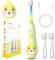 Teeteck Spazzolino elettrico per bambini - Spazzolino da denti sonico bambino 1-6 anni con luce LED arcobaleno con 2 testine, cavo magnetico di ricarica USB, IPX7 impermeabile, SG2139