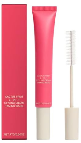 Cactus Fruit 3-in-1 Hair Styling Cream & Taming Wand - Styling Cream for Frizz Control, Flyaway Taming & Edge Styling - Lightweight Non-Greasy Hair Finishing Balm for All Hair Types - 17g