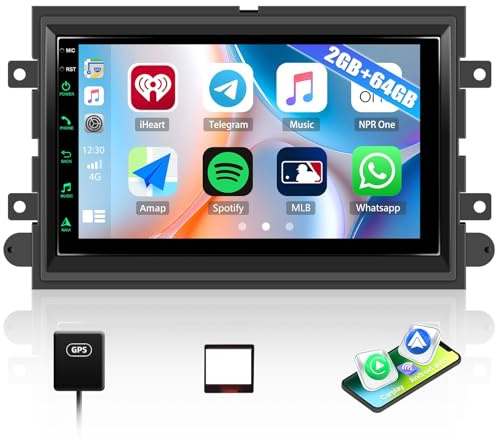 2G+64G Android Car Radio Stereo for Ford F150 2004-2008 / F250 F350 2006-2010, 7 IPS HD Touch Screen Car Stereo with Wireless CarPlay Andriod Auto, Bluetooth, GPS, SWC, WiFi, ASP, RDS FM Head Unit