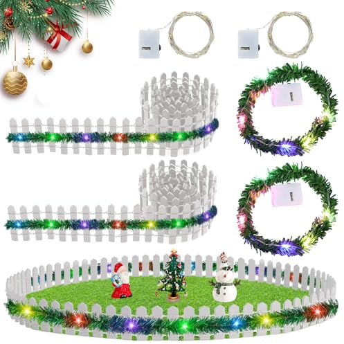 Accessoires de maison de lutin miniature - Accessoires de lutin de Noël - Avec guirlande lumineuse LED - Lutin - Accessoires de bricolage - Décoration de Noël - Micro paysage - Décoration de jardin