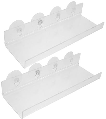 BESTonZON Estantería Flotante para Plantas de Ventana 2piezas de Acrílico con Ventosas, Adecuado para Suculentas y Plantas en Espacios Interiores Que Maximiza Luz Natural