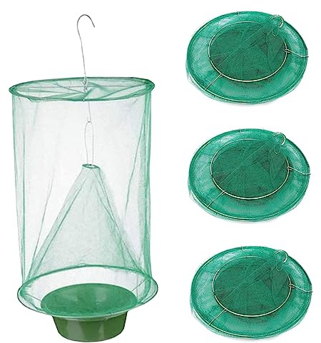 Piège à Mouche Suspendu, 4pcs réutilisable Net de Receveur de Mouches visuels, Portable pour Les Chevaux Stables, Ferme, extérieur / 16x9x9in