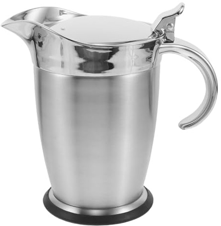 IMIKEYA Salsiera termica in acciaio inossidabile - Brocca per salsa a doppio isolamento da 750 ml con coperchio incernierato per cena in famiglia, Ringraziamento, Natale