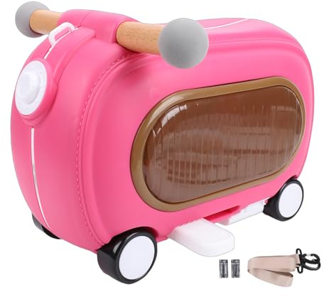 Dilwe Ride On Bagage, 20L Småbarns Rullande Resväska med Hjul Multi Modes Seat Glide Vehicle, med Music Lights Koppel Axelrem, för Resor (Rose Red)