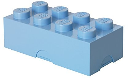 LEGO Lunch Box with 8 Knobs – Food-Grade, Dishwasher Safe, Versatile Storage Container, Pencil Case, Snack Box, 950ml Light royal blue